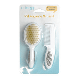 Kit Pente e Escova de Cerdas Naturais Clingo